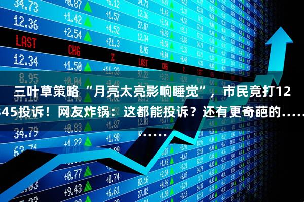 三叶草策略 “月亮太亮影响睡觉”，市民竟打12345投诉！网友炸锅：这都能投诉？还有更奇葩的……
